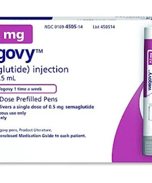 Wegovy 0.5 mg semaglutide weekly injection pen for weight-management treatment